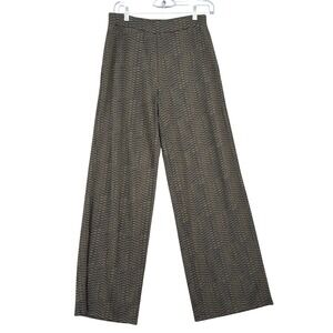Susan Graver Weekend Wide Leg Pants Womens XS Rayon Blend Snakeskin Olive Green